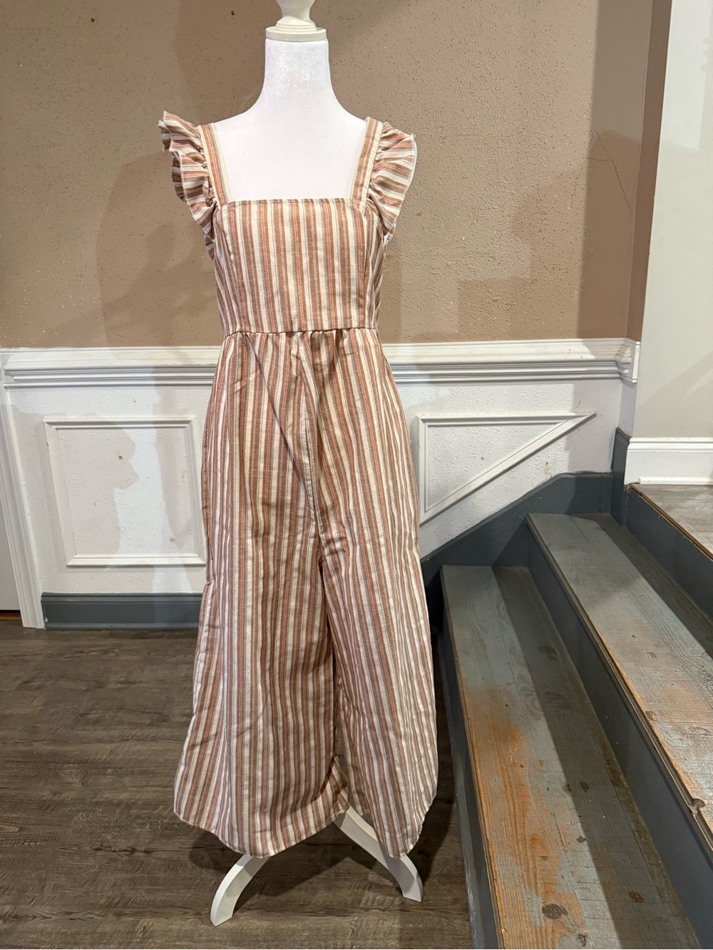 SHEIN Maternity Striped Wide Leg Jumpsuit Size M